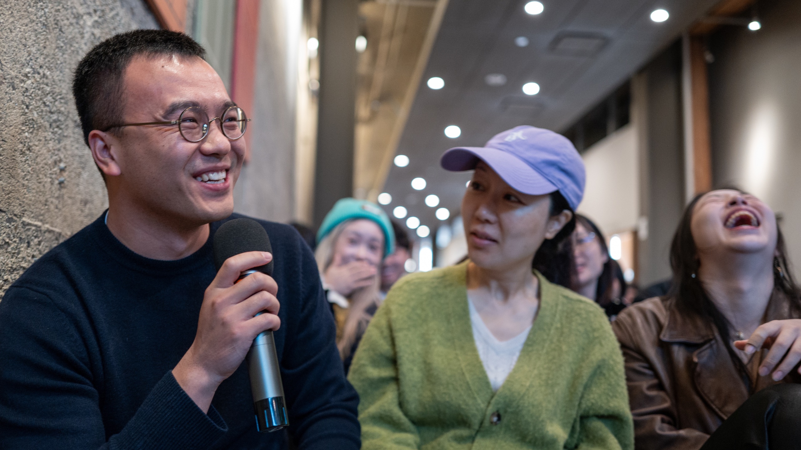 An audience member asking a question